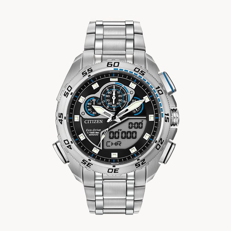 Promaster SST Black Dial Stainless Steel Bracelet JW0110 58E CITIZEN